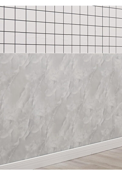 UKAB Kendinden Yapışkanlı Gri Mermer Desenli Pvc Karo Panel Banyo, Wc, Mutfak 30X60 Cm (0,18m²)