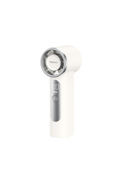 Recci RLS-F07 Dijital LED Göstergeli 6 Kademeli Mini Soğutucu El Fanı Beyaz B...