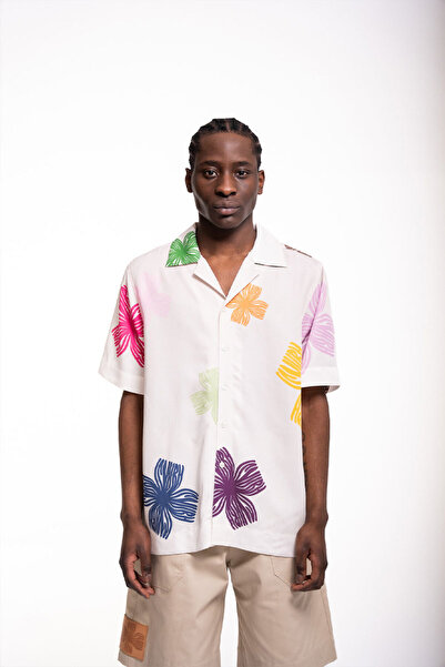 ISNURH FLOWER SHIRT - ISNURH - GREY, L