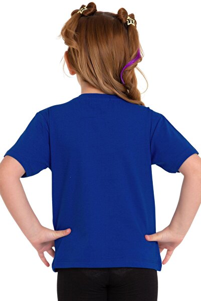 zepkids Tricou pentru fete, cu mânecă scurtă, fără imprimare, Saks Color