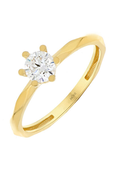 MOHI Fine Jewellery Inel de logodna model solitaire din aur galben de 14k