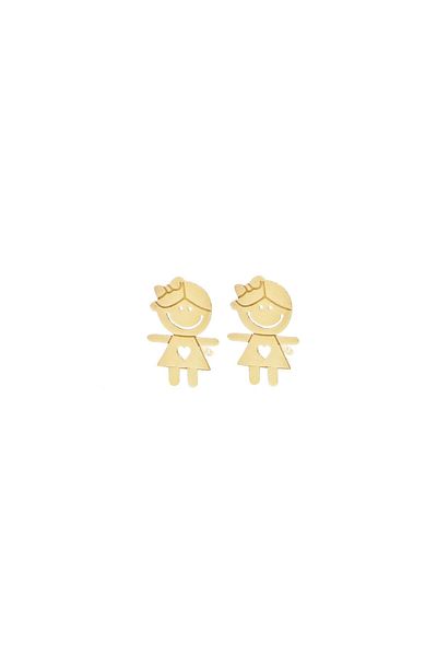MOHI Fine Jewellery Cercei din aur galben de 14k model fata
