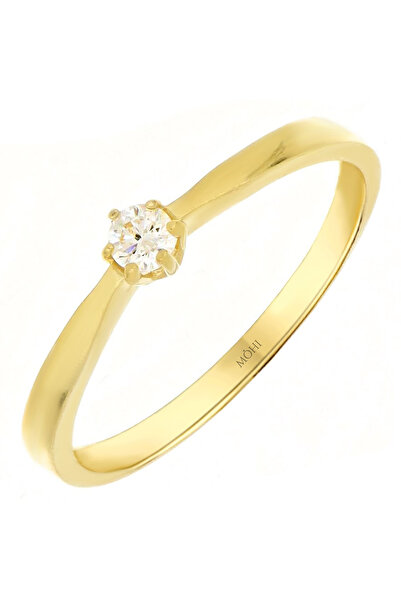 MOHI Fine Jewellery Inel de logodna model solitaire din aur galben de 14k