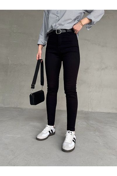 Cappmoda Jean-08131 Black High Waist Lycra Skinny Jean