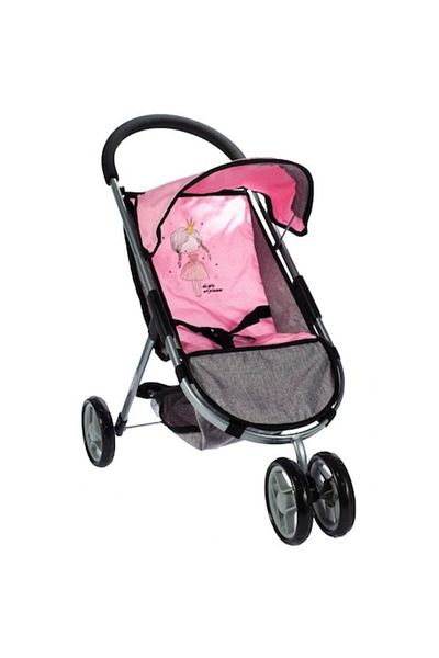 indiggo Cărucior pentru păpuși Little Princess roz-gri