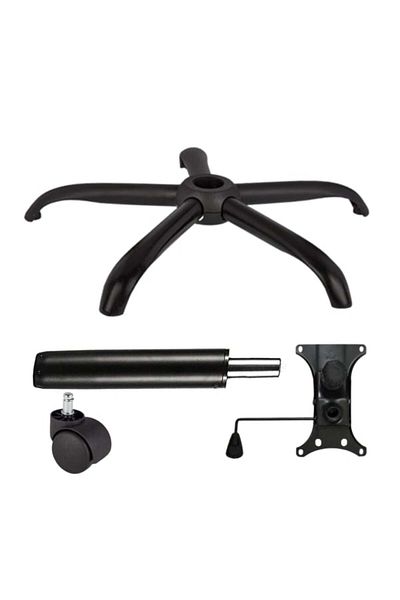 Depox Set de plăci de echilibru metalice 20 cm x 15 cm bază 64 cm, scaune de birou universale cu role și piston cilindric