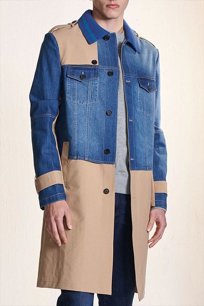 HARRISON WONG DECONSTRUCTED TRENCH WITH DENIM - HARRISON WONG - BEIGE, M