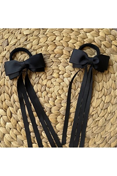 2 Pieces Black Ribbon Buckle Set New Year School Party April 23 with elastic