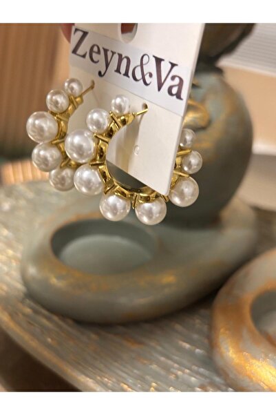 ZEYNVA Pearl Hoop Earrings