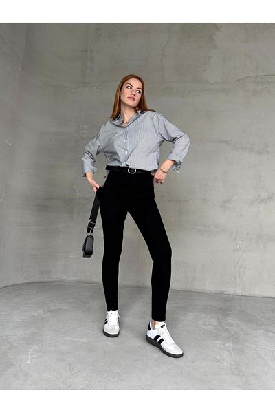 Cappmoda Jean-08126 Black High Waist Lycra Skinny Jean