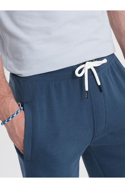 OMBRE Herren Strickshorts mit Kordelzug und Taschen - dunkelblau V4 OM-SRBS-0139 XL