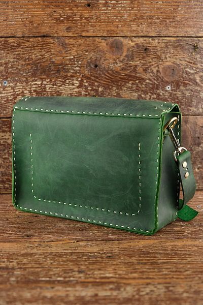 SUMRA Handmade 100% Genuine Cowhide Leather Hand & Shoulder Bag Green 26Cmx20Cmx8Cm Sm-D-0073