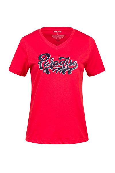 2AS Tricou pentru femei cu decolteu în V cu imprimeu Alone 406