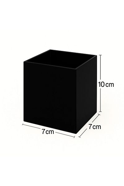 Pleksi Marketi Black Acrylic Pen Holder Desktop Organizing--2 Pcs--