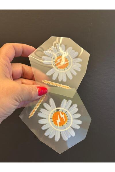 Gönülden Tasarım 2 BUCĂȚI FIER DE FIERĂ STICKING BLUE LIGHTNING DAISY TRANSFER PRINT ARMATURA 7X5 CM