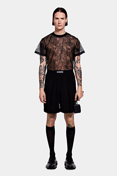 LOUIS GABRIEL NOUCHI TRICOU CU DANTELĂ - LOUIS GABRIEL NOUCHI - NEGRU, M