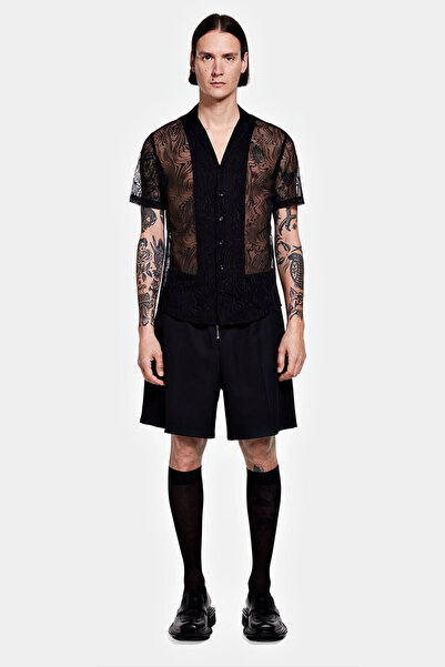 LOUIS GABRIEL NOUCHI ΕΦΑΡΜΟΣΤΟ ΜΕ ΔΑΝΤΕΛΑ ΚΑΙ ΚΟΝΤΟ ΜΑΝΙΚΙ ΣΕ ΣΤΕΝΗ Δαντέλα -...