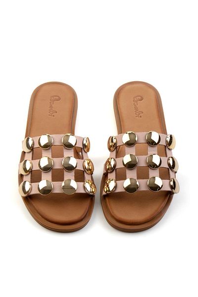 Bambi Nude Leather Women's Slippers K04507111103