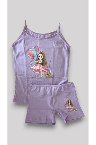 ADN Underwear ADN Kids Kız Çocuk Atlet & Boxer Baskılı İç Çamaşır Takımı