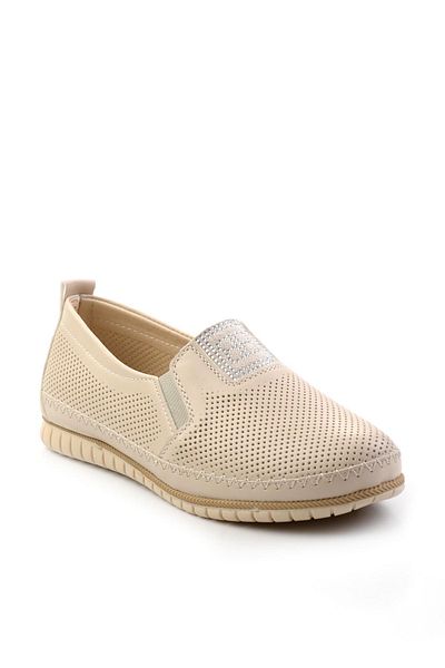 Bambi Beige Leather Women's Casual Shoes K01140005203