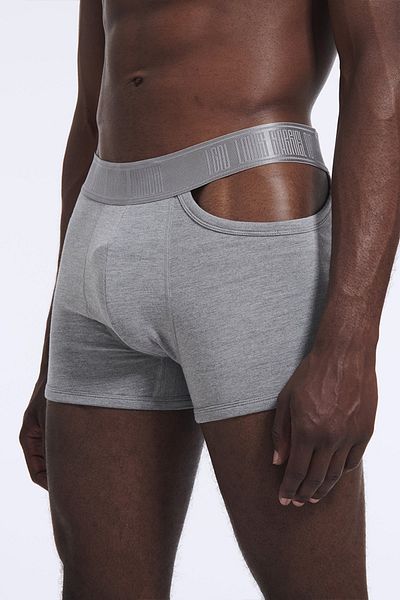 LOUIS GABRIEL NOUCHI ASYMMETRICAL OPENING MODAL BOXERS - LOUIS GABRIEL NOUCHI - GRAY, S