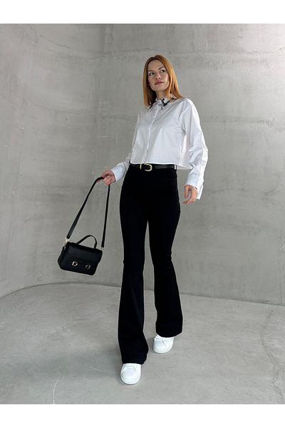 Cappmoda Jean-08125 Black High Waist Lycra Spanish Jean