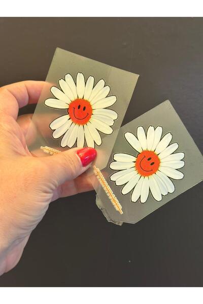 Gönülden Tasarım 2 BUC. FIER DE FIERDĂ SMILING DAISY TRANSFER PRINT ARMĂ 7X5 CM