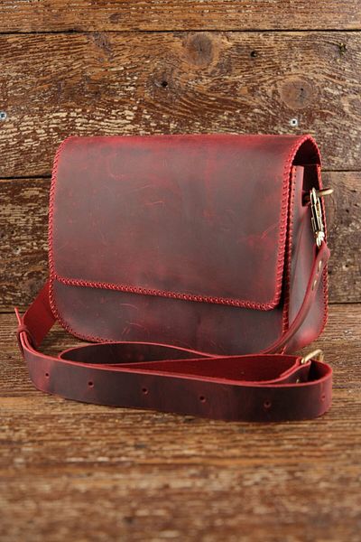 SUMRA Handmade 100% Genuine Cowhide Leather Hand & Shoulder Bag Burgundy 24Cmx20Cmx6Cm Sm-D-0072