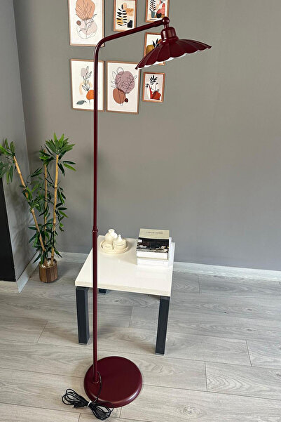 Bamyum Vişne Çürüğü Lambader Düz Gövde Hareketli Başlık Metal Oturma Odası Çalışma Odası Zemin Lambası