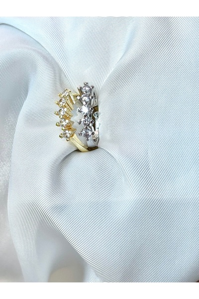 NEMOPHİLA Adjustable Women's Ring with 5 Stones – Shiny Zircon and Durable Steel