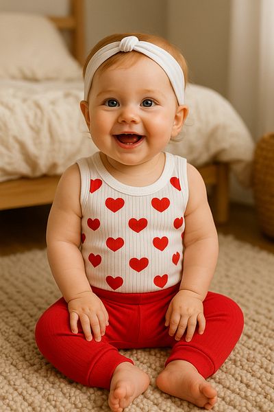MYZİ STORE Children Baby Girl/Boy “Unisex” 100% Cotton Baby Set – 2-Piece Combination (Body + Pants)