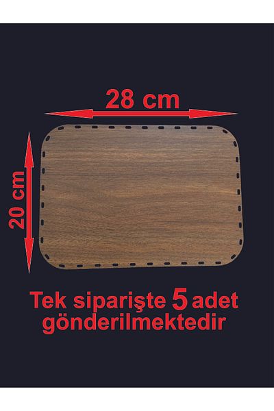 ASUDE HEDİYELİK Wooden Walnut Rectangular Basket Bamboo Tray Knitting Plate Supla Perforated Underlay Crochet Handwork Basket Base