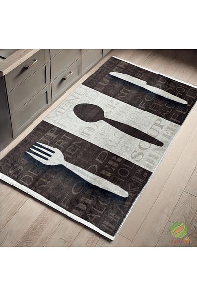 Dualhome Pasion Kitchen Rug Brown, 80x150 cm, Modern - 80x150 cm, rectangle, Brown