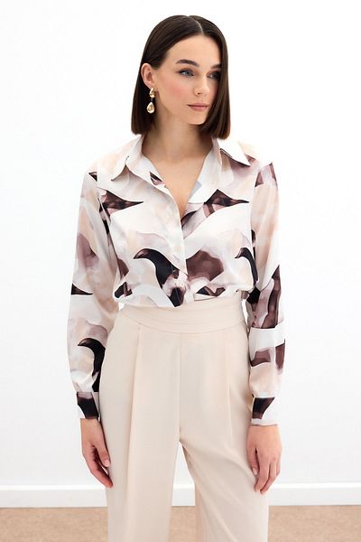 Sateen Cămașă cu model - Maro