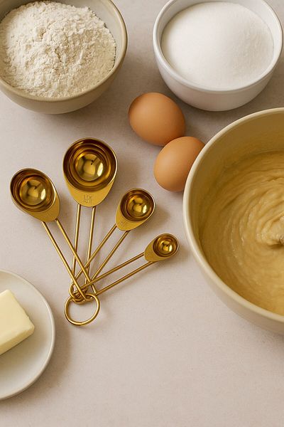 morponi Set of 4 Metal Handle Gold Touch Premium Measuring Spoons Small Size Spice Spoons