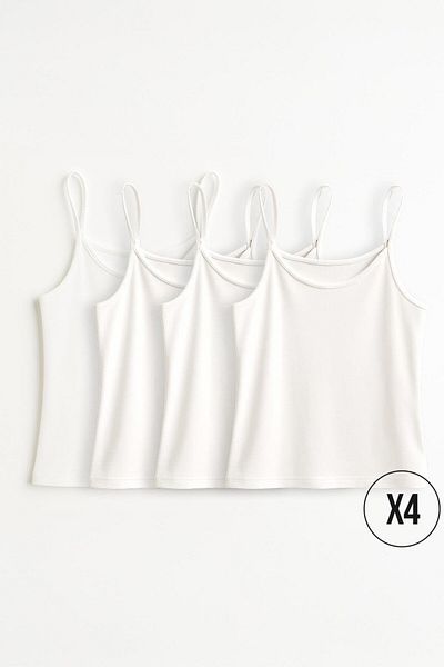 LUESS Girl's 100% Cotton 4-Piece Undershirt (3-4 Years 8-9 Years)