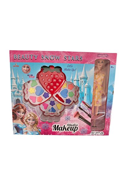 FİNCANLAR KUTULU BEBEKLİ ÇİLEKLİ ÜÇLÜ MAKYAJ SETİ