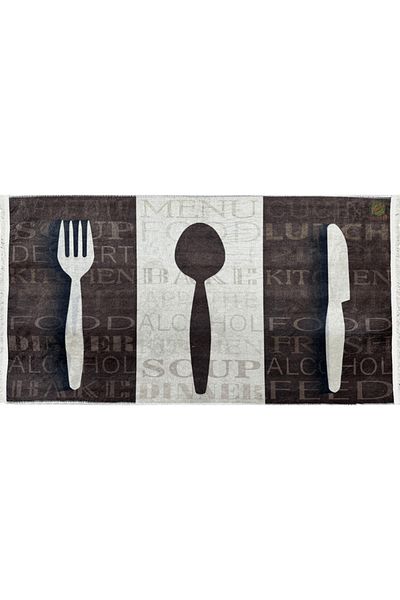 Dualhome Pasion Kitchen Rug Brown, 80x150 cm, Modern - 80x150 cm, rectangle, Brown