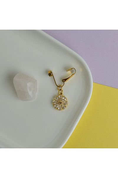 Heppii Perforation-Free Navel Piercing Magnet Compression Flower Figured