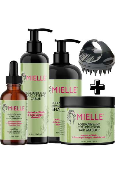 mielle organics مجموعة إكليل الجبل والنعناع لتقوية النمو