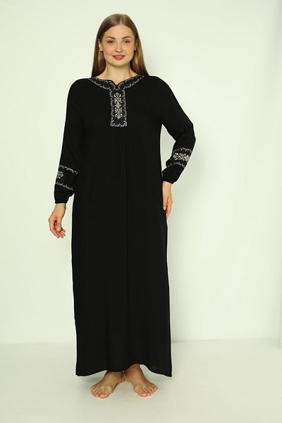 Juliet Deluxe Women's Plus Size Woven Viscose Fabric Long Sleeve Dress 33424