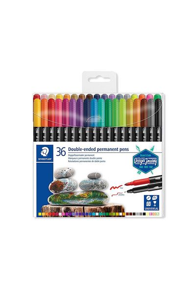 Staedtler Set de 36 markere permanente duble, Staedtler, culori asortate 3187-TB36