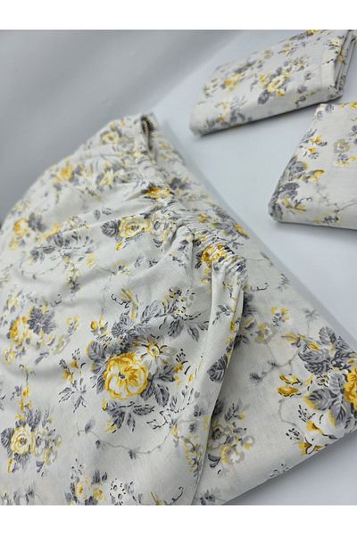 pınarhome collectıon 100% COTTON FABRIC RUBBERED SHEET+PILLOW CASE CORNER DEEP 28-30 CM SOFT FABRIC NEW SEASON