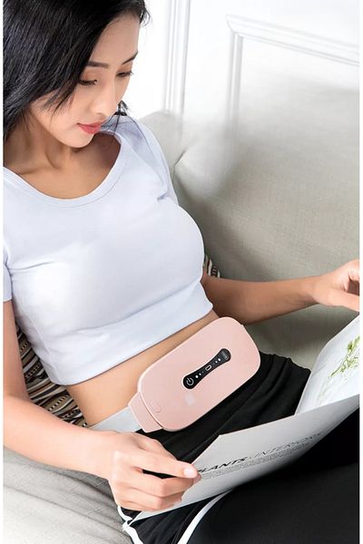 Influential Tech Centură abdominală de încălzire și masaj, 3 niveluri, 3 moduri, 1800mAh, portabilă, cremă, calmare a durerii