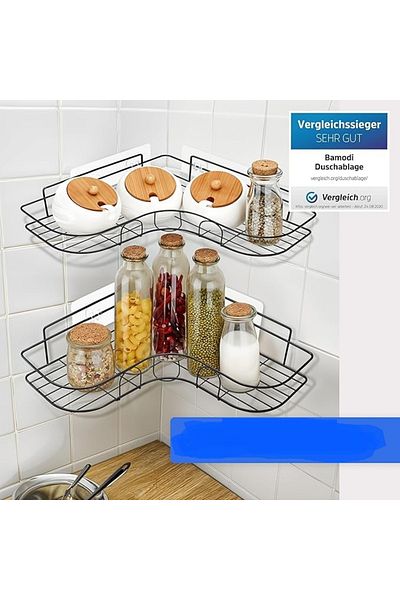 Bamodi Set of 2 shower shelves, corner bathroom shelf, for storage, bathroom organizer