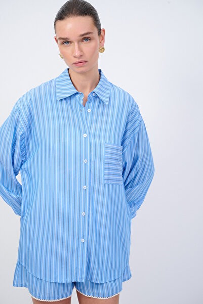 Love My Body Moda Tutkusu Çizgili Gömlek