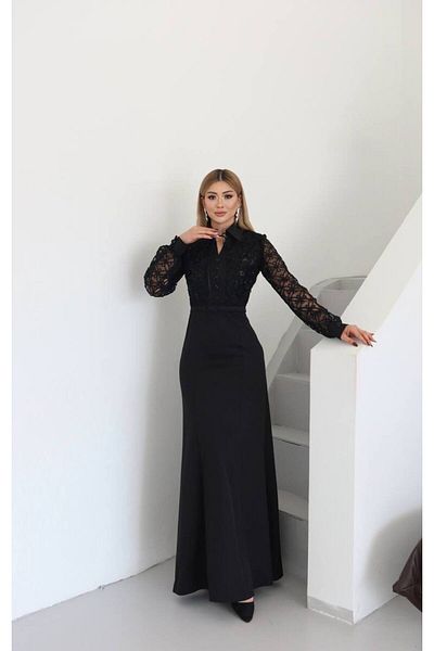 369 etnik butik Lace Blouse Maxi Dress
