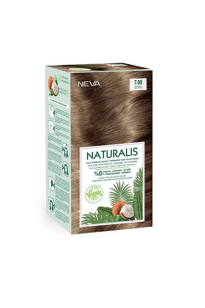 Neva Vopsea de păr vegană fără amoniac, 7.08 Blond Sandy, Naturalis, Neva, 150 ml