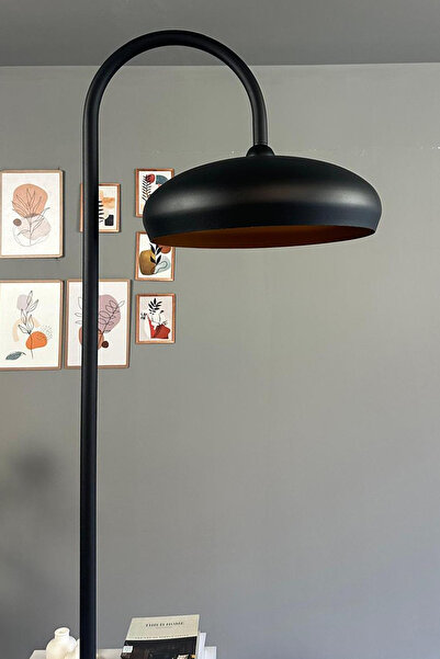 Bamyum Siyah Lambader Modern Dekoratif Metal Oturma Odası Çalışma Odası Zemin Lambası