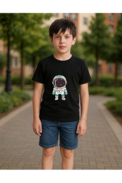 Windy Island Băiat guler rotund Astronaut cu imprimeu tricou